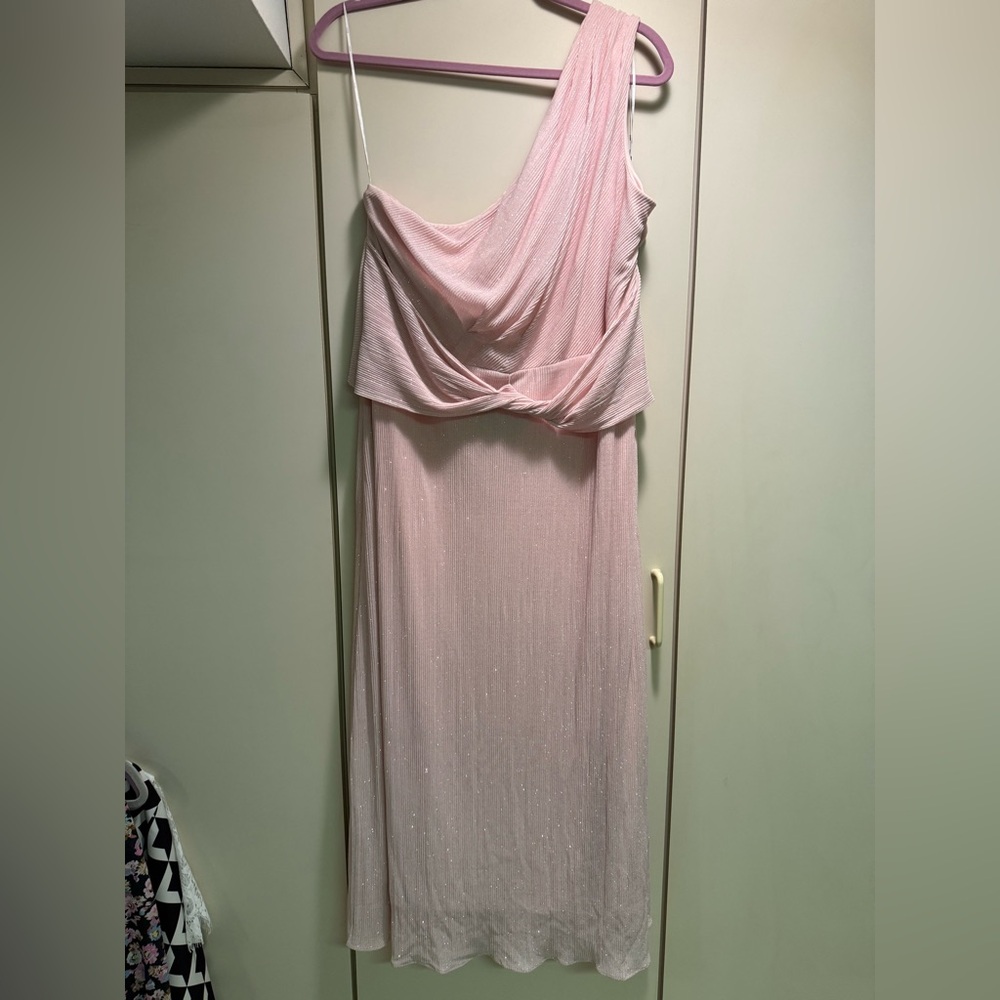DKNY Blush One-Shoulder Dress